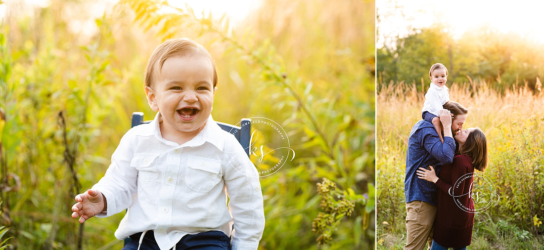 First Birthday Milestone Portraits for little boy in Tiffin IA with KS Photography