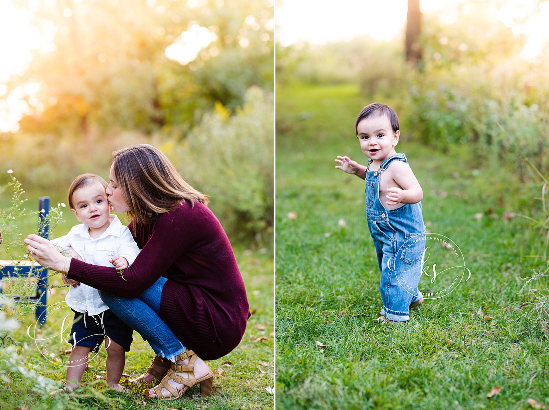 First Birthday Milestone Portraits for little boy in Tiffin IA with KS Photography