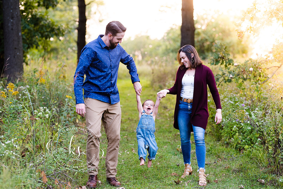 First Birthday Milestone Portraits for little boy in Tiffin IA with KS Photography