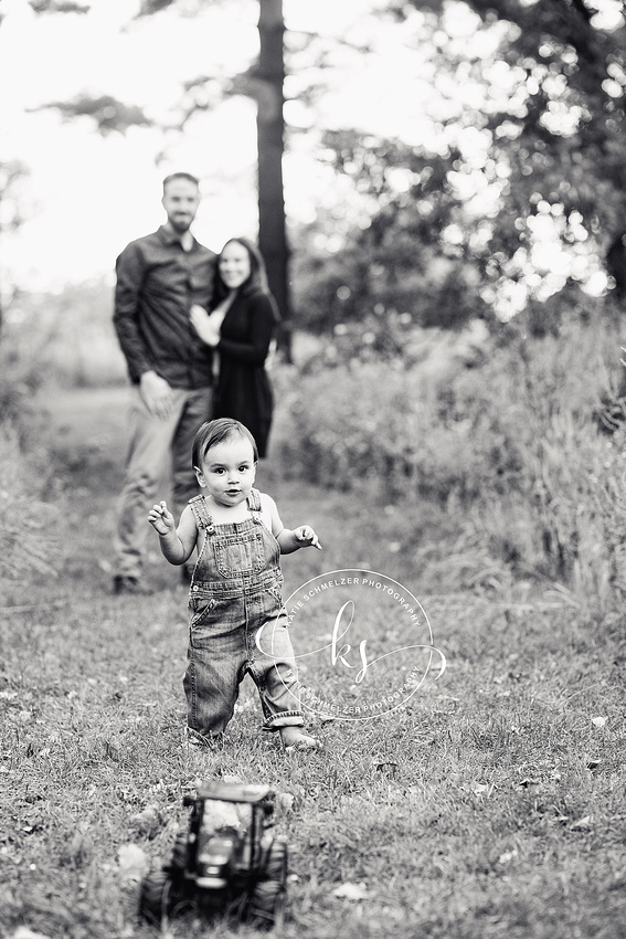 First Birthday Milestone Portraits for little boy in Tiffin IA with KS Photography