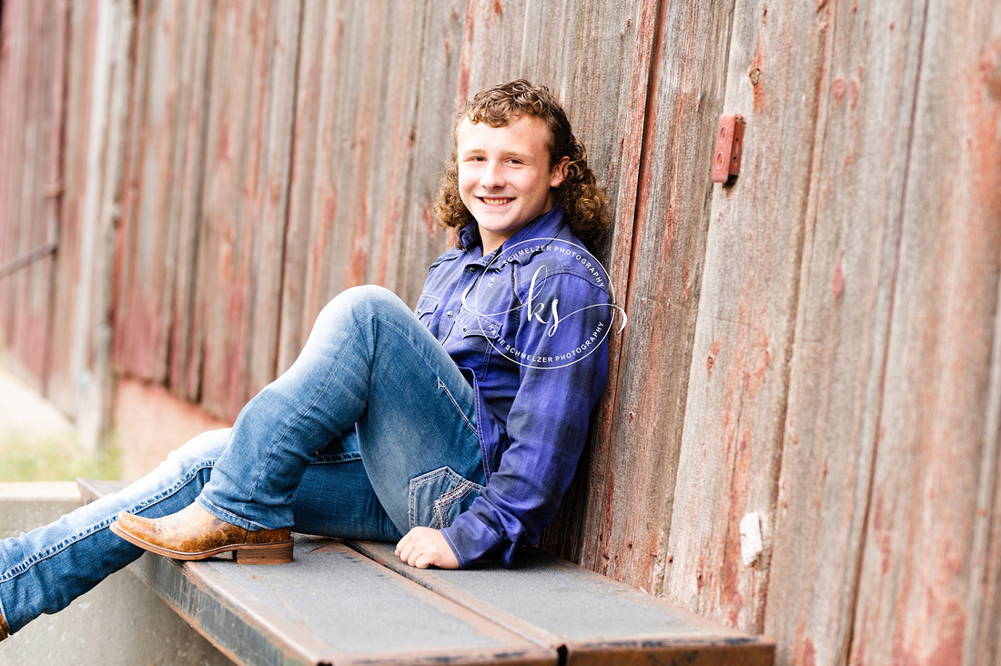 Iowa farm Senior Session of high school athlete by IA Senior Photographer KS Photography