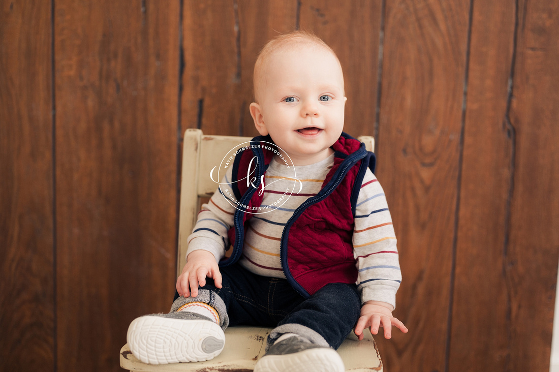 One Year Milestone Portraits photographed by IA Family + Newborn Photographer KS Photography