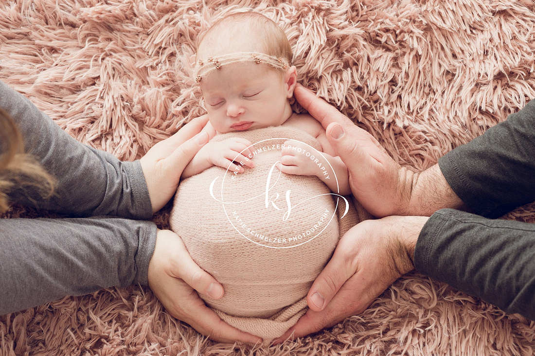 Precious Newborn Girl + Family session photographed by IA newborn Photographer KS Photography