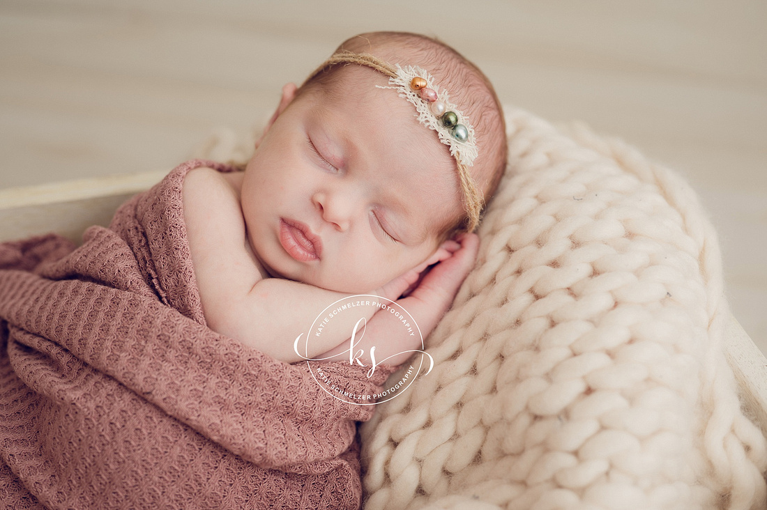 Precious Newborn Girl + Family session photographed by IA newborn Photographer KS Photography