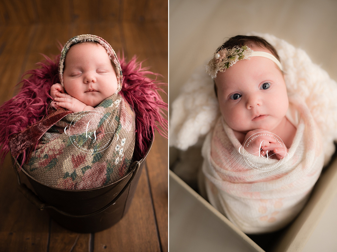 Sweet Newborn Girl Studio Session photographed by Iowa Newborn Photographer KS Photography 