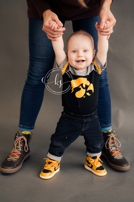 One Year Milestone Portraits photographed by IA Family + Newborn Photographer KS Photography