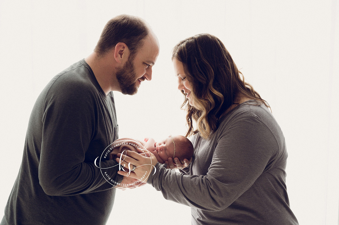 Precious Newborn Girl + Family session photographed by IA newborn Photographer KS Photography