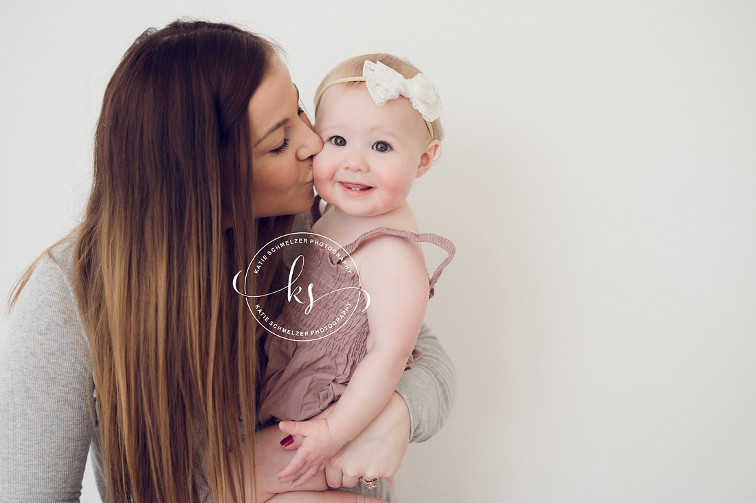 One Year Milestone Session of Baby Girl photographed by IA Newborn Photographer KS Photography