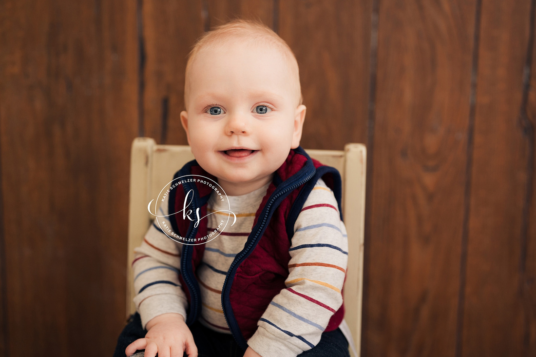 One Year Milestone Portraits photographed by IA Family + Newborn Photographer KS Photography