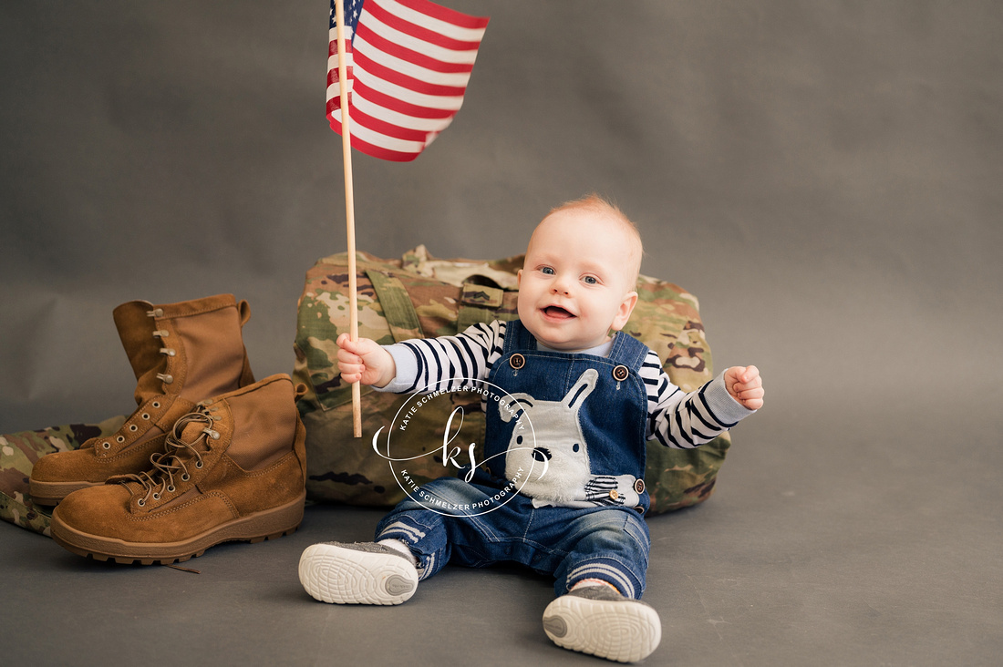 One Year Milestone Portraits photographed by IA Family + Newborn Photographer KS Photography