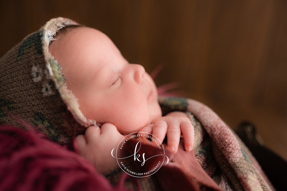 Sweet Newborn Girl Studio Session photographed by Iowa Newborn Photographer KS Photography 