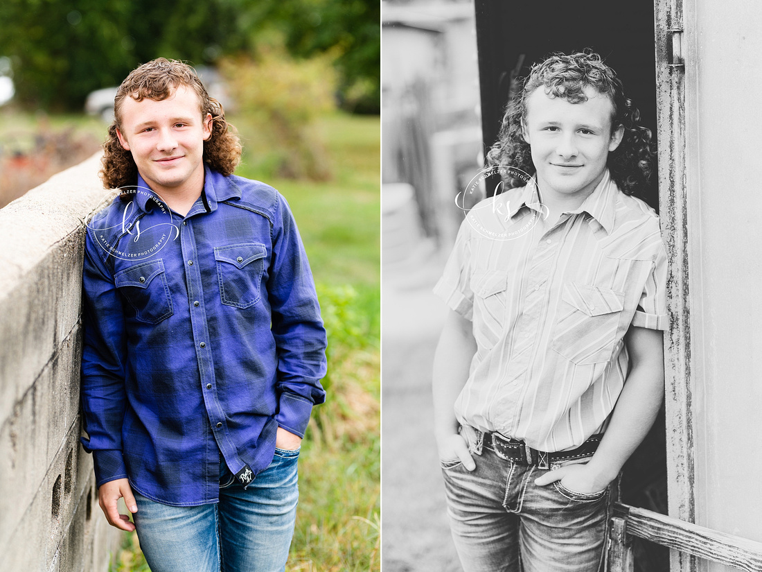 Iowa farm Senior Session of high school athlete by IA Senior Photographer KS Photography