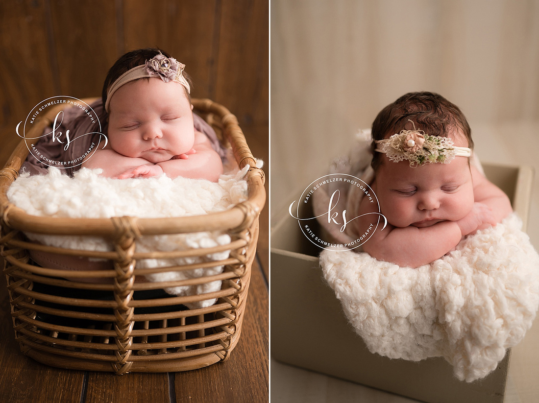 Sweet Newborn Girl Studio Session photographed by Iowa Newborn Photographer KS Photography 