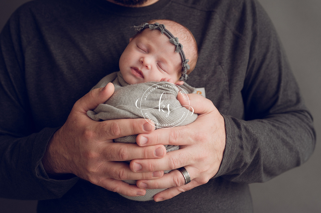 Precious Newborn Girl + Family session photographed by IA newborn Photographer KS Photography