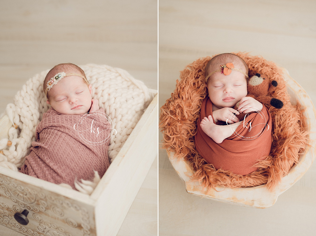 Precious Newborn Girl + Family session photographed by IA newborn Photographer KS Photography