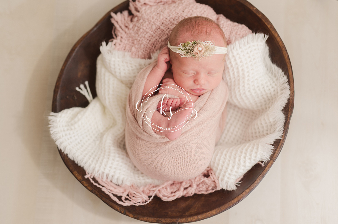 IA Newborn baby girl photographed by Iowa Newborn Photographer  KS Photography